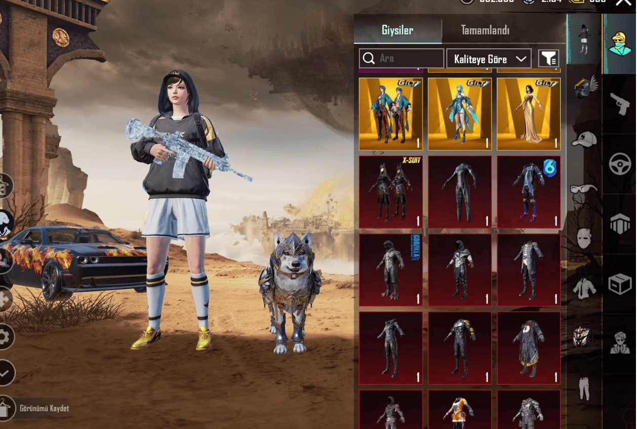 YAYINCI HESABI 105 DESTANSI + 6 NİHAİ + ALTIN FİRAVUN + ANUKHRA ZIRH 3SV PUBG MOBİLE HESABIYAYINCI